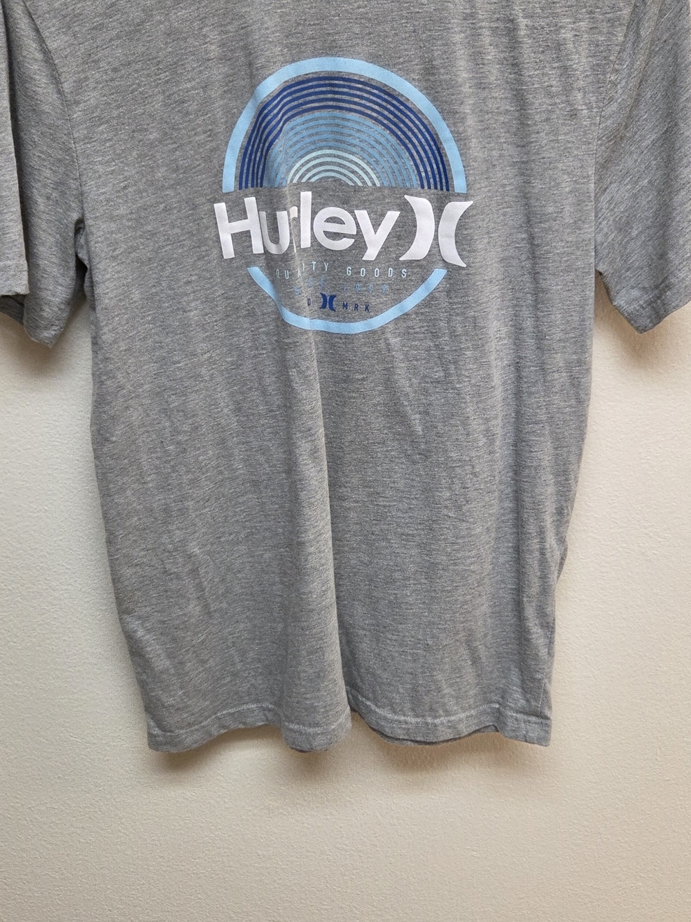 Hurley Gray Tee with Blue Logo